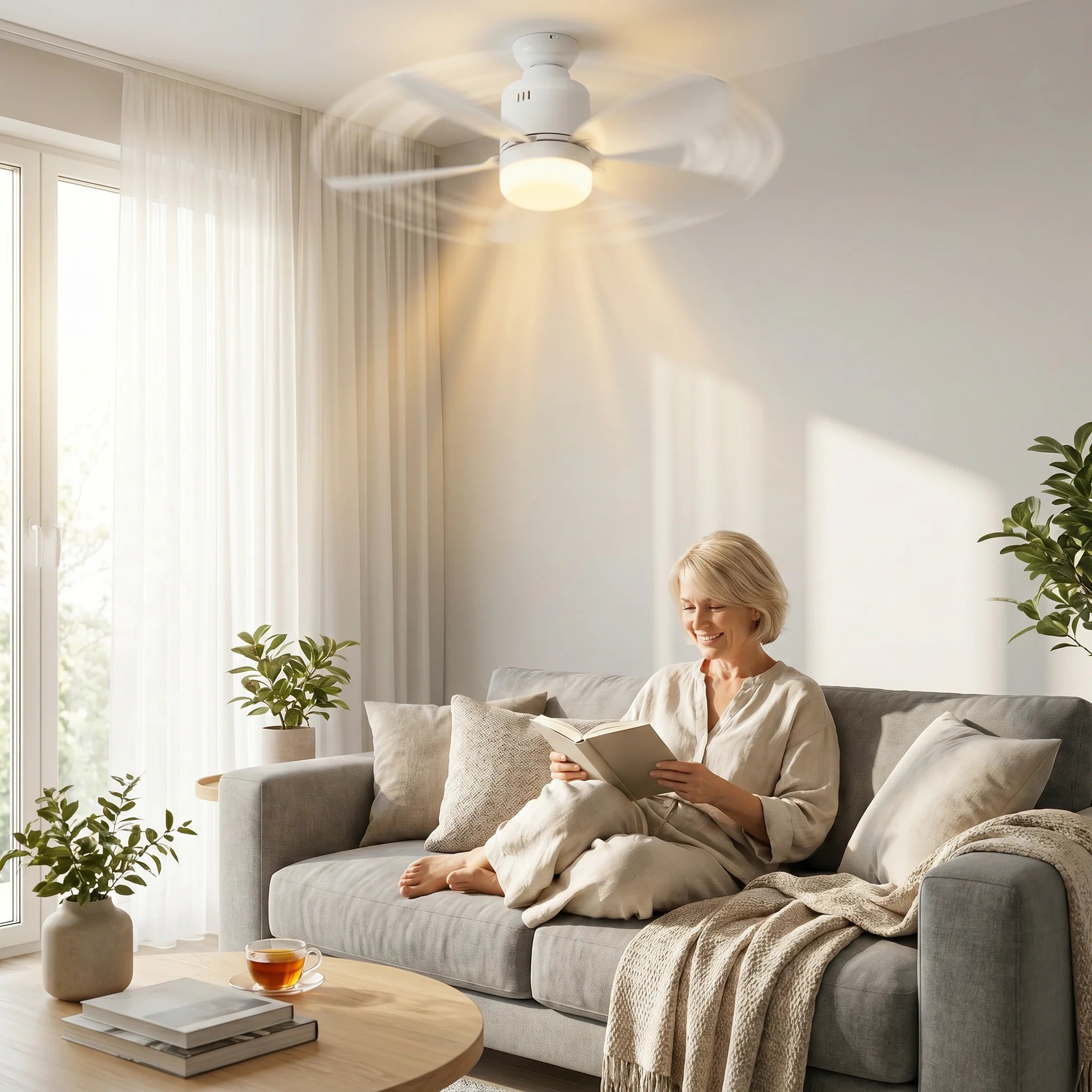 LuftLicht PRO | Deckenventilator mit LED – Leise & Smart gesteuert